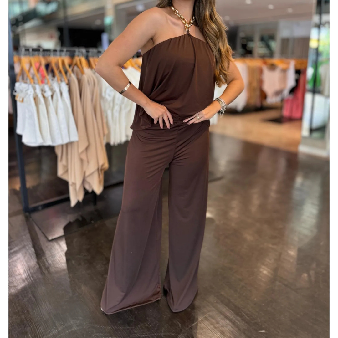 Vestido Cleo Marrom